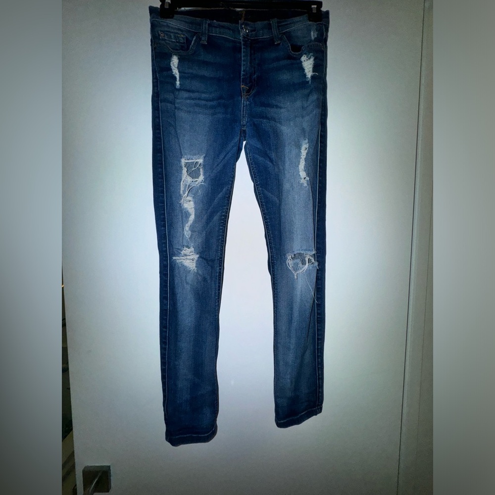 7 For All Mankind Distressed Skinny Jeans